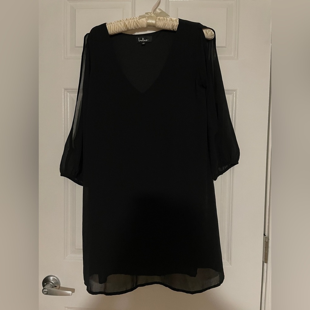 Long sleeve black sheer LuLus dress
